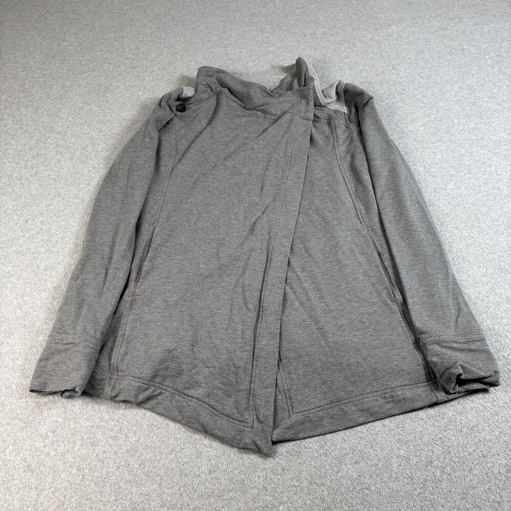 Lululemon Jacket Women 12 Gray Open Pullover Thumbholes Yoga Soft Athleisure Gym